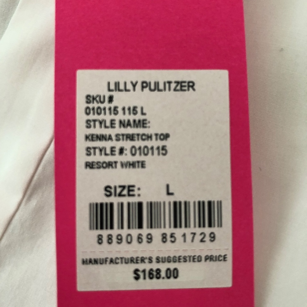 Lilly Pulitzer Kenna Cotton Blouse NWT Size Large Lightweight Resort Top - Picture 4 of 8